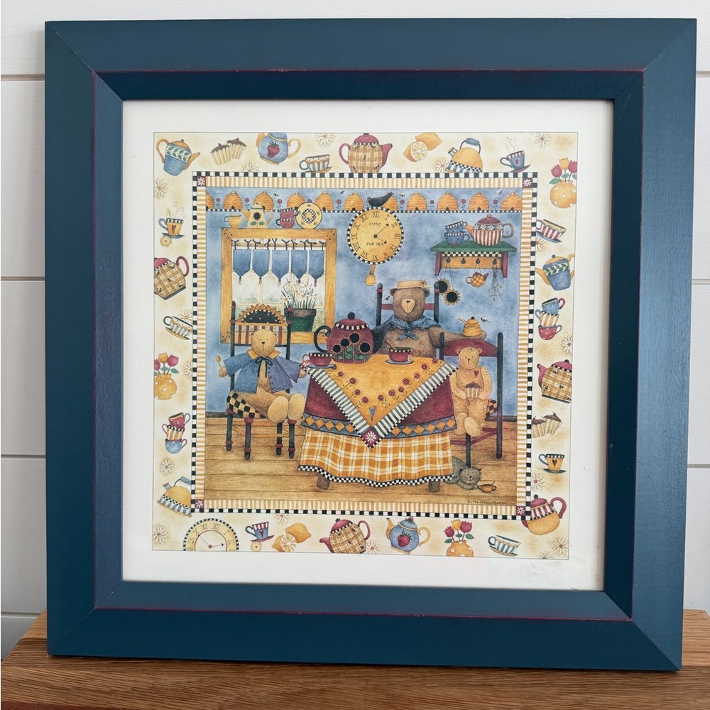 Vintage Debbie Mumm 1986 Time For Tea Framed Print